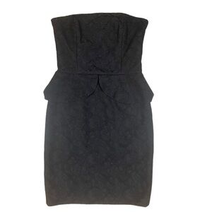 White House Black Market Strapless Lace Peplum Cocktail Dress